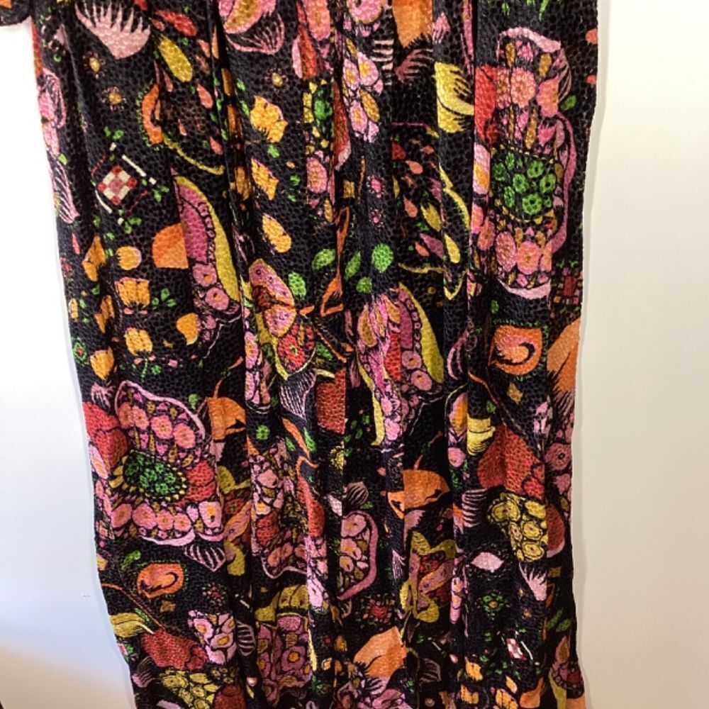 La DoubleJ Wanderlust Dress Eden Devore Velvet Black Orange Maxi‎ Dress Size XS - Picture 13 of 17